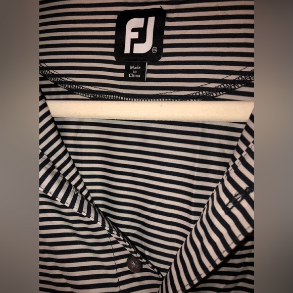 Footjoy Black & Grey Stripe Shipyard Hilton Head SC Mens Golf Shirt sz 2XL - Picture 4 of 7